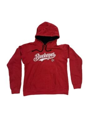 Buckeyes Red Hoodie Men’s Size Large with Buckeyes White Logo